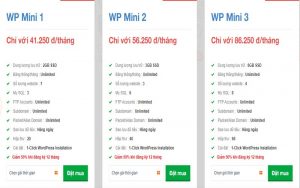 chọn gói lưu trữ và đăng ký gói web hosting