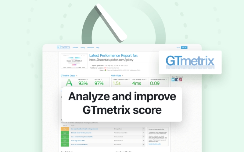 web kiểm tra tốc độ của host GTmetrix
