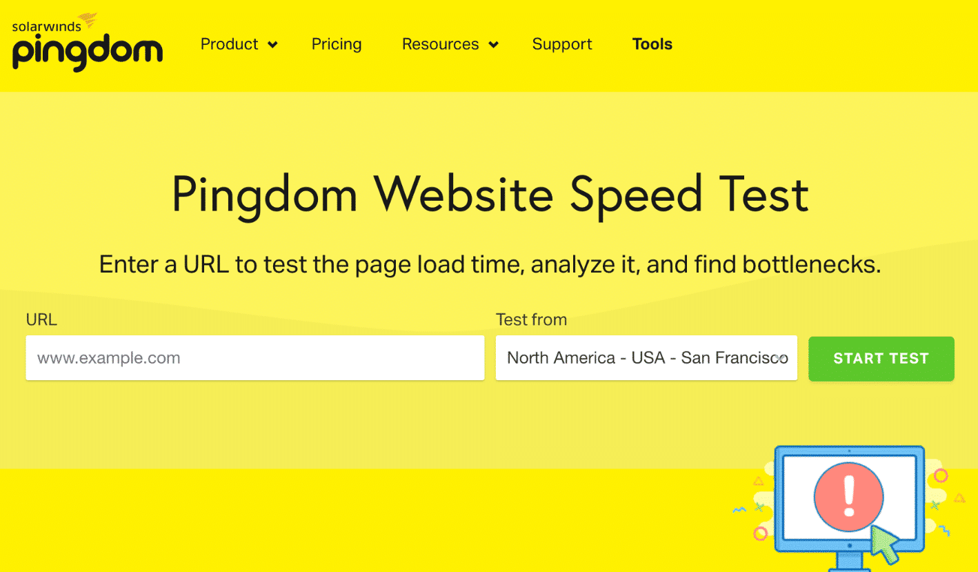 Pingdom Website Speed ​​Test